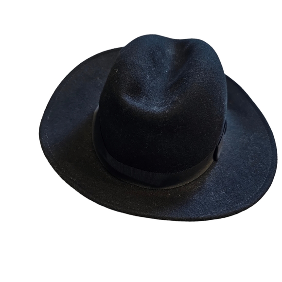 Bollman Americana Black Felt Fedora Hat - Picture 4 of 6
